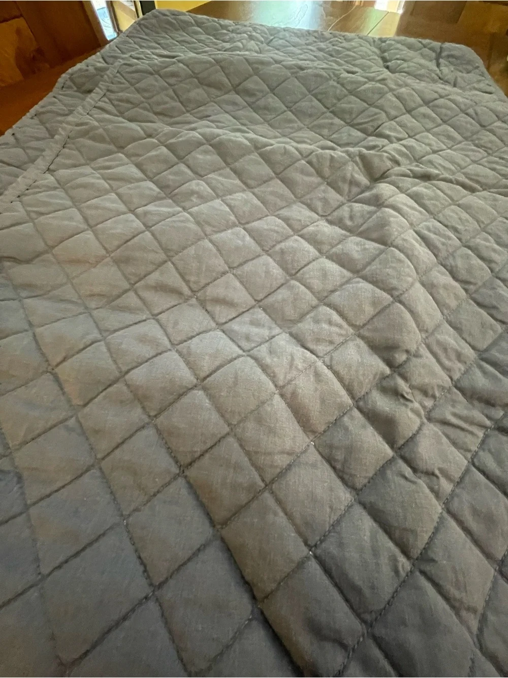 Two Blue Quilted Shams with TwoFloral-Print Shams C13